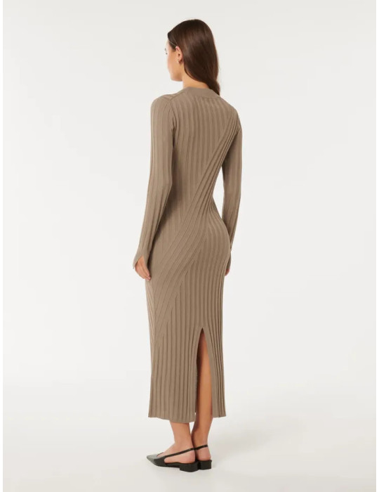 Melody Rib Transfer Midi Dress