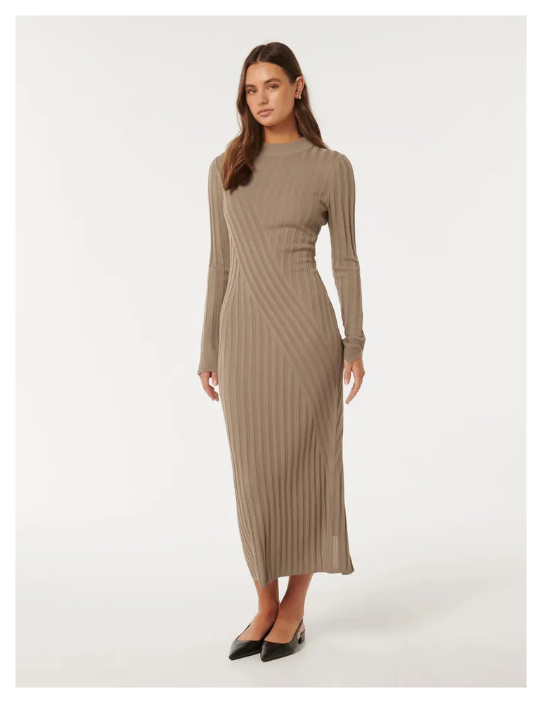 Melody Rib Transfer Midi Dress