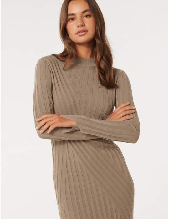 Melody Rib Transfer Midi Dress