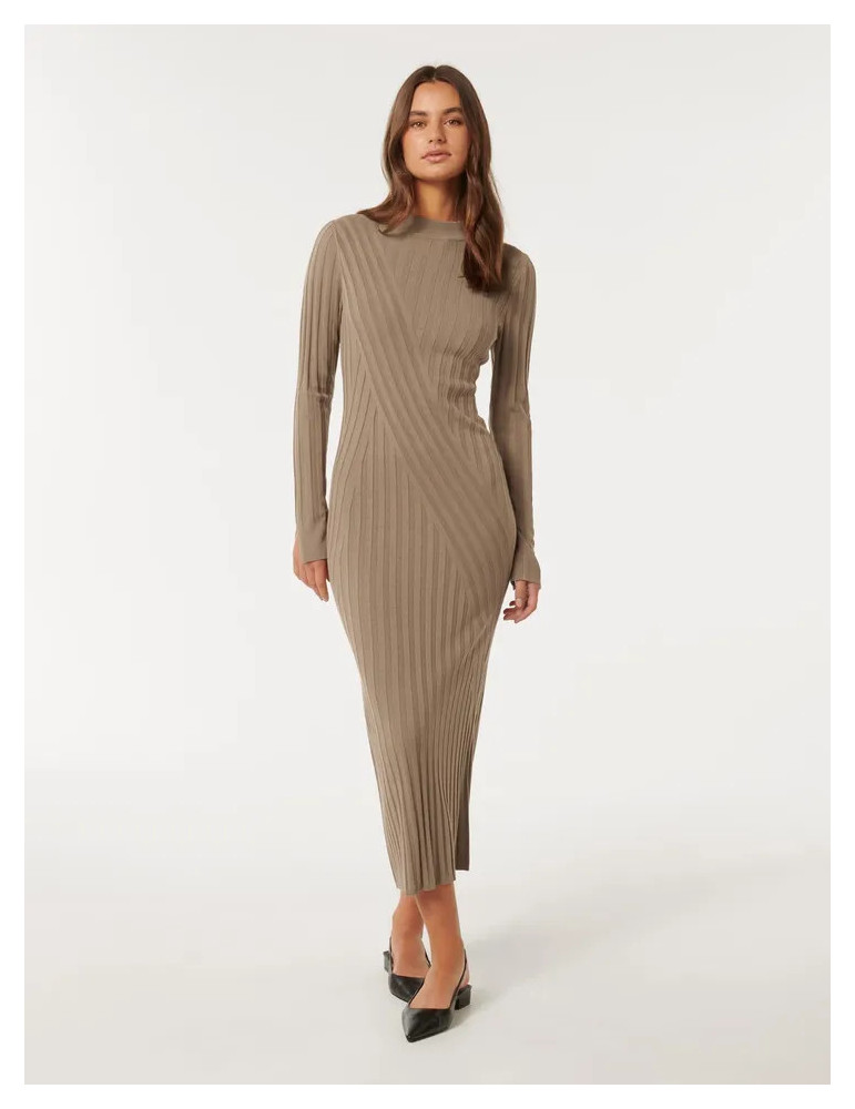 Melody Rib Transfer Midi Dress