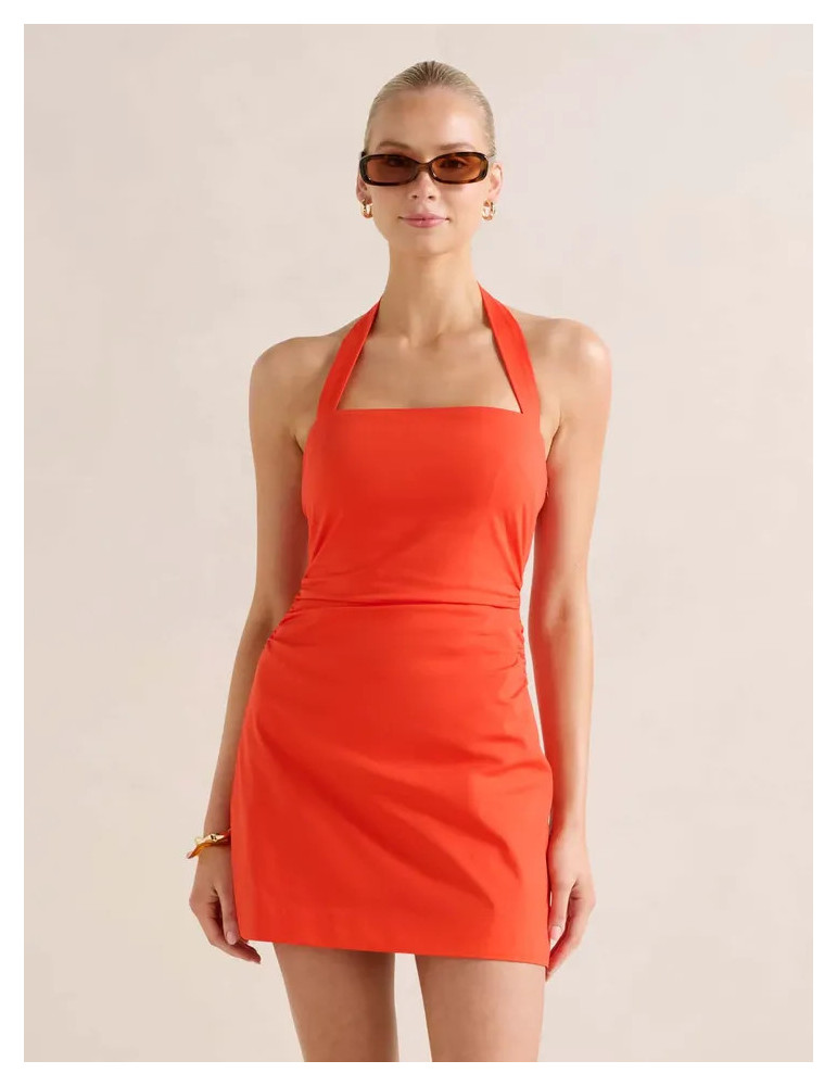 Imogen Stretch Cotton Halter Mini Dress