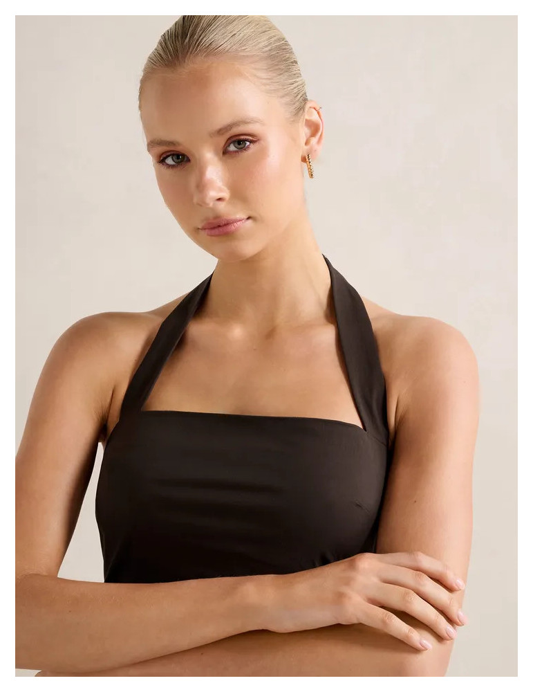 Imogen Stretch Cotton Halter Mini Dress