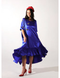 Royal Bee royal blue high-low dress with jewelled bee embellishments