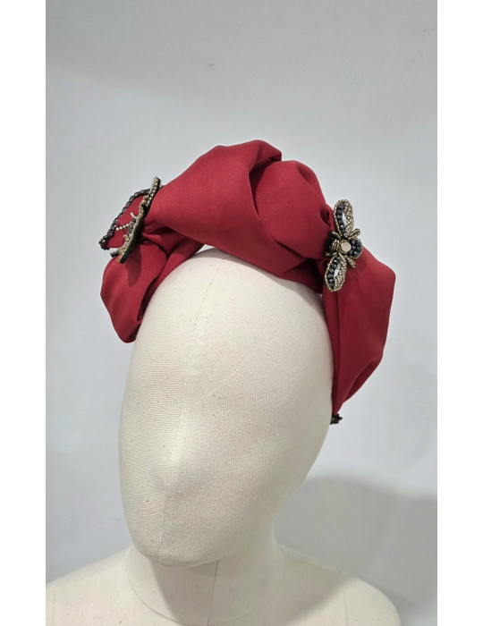 Royal Bee Red Headpiece | Mona’s Fashion House Melbourne
