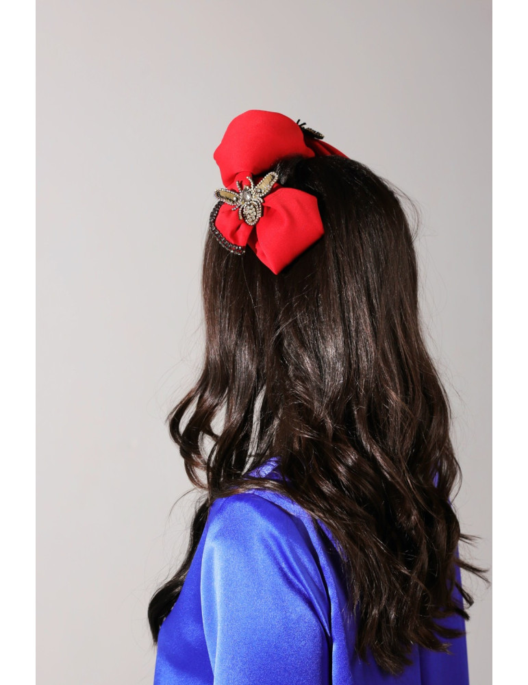 Royal Bee Red Headpiece | Mona’s Fashion House Melbourne