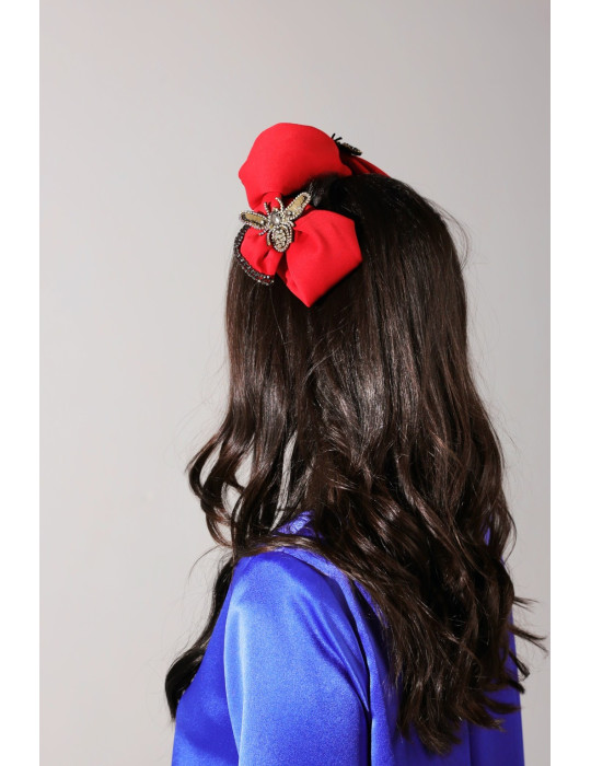 Royal Bee Red Headpiece | Mona’s Fashion House Melbourne